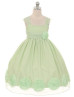 Organza Knee Length Flower Girl Dress With Decorated Flowers